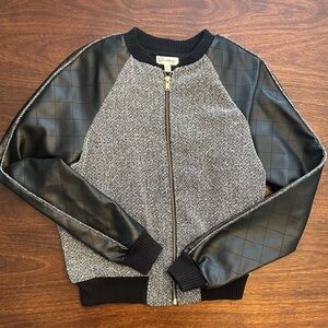 Olsenboye Black and Gray Bomber Jacket